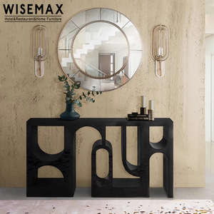 Meuble d'entrée contemporain WISEMAX, console moderne pour <span class=keywords><strong>couloir</strong></span>, table décorative unique en bois noir personnalisée - Product Image 5