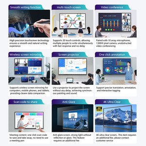 Giá rẻ giá 55 65 75 86 98 inch trường bảng tương tác màn hình phẳng LCD lớp học màn hình cảm ứng bảng trắng thông minh Bảng Trắng - Product Image 4