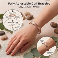 Bracelet magnétique en cuivre pur avec 6 aimants néodyme, réglable, motif croix en relief, gravé au laser, croix chrétienne, bien-être