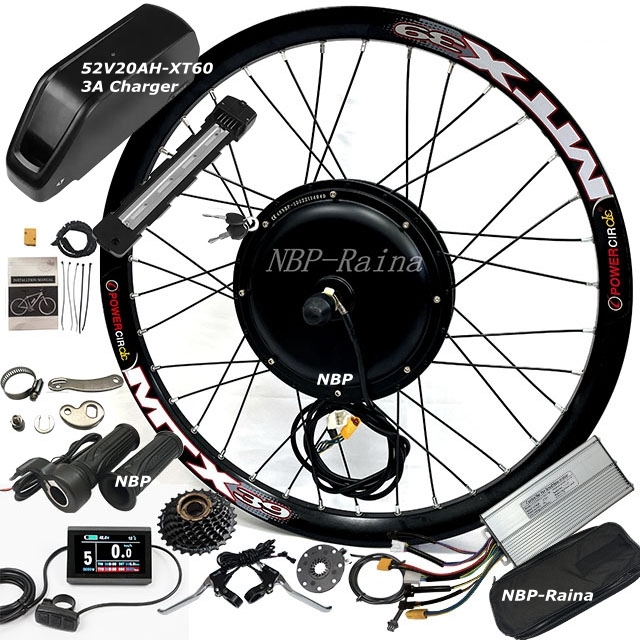 26''/27.5''/29'' MTX39 Rim 48/52V2000w Electric Bike Kit Ebike Hub Motor Conversion Kits MTX39 Wheel 8H/8S Display with 7Speed