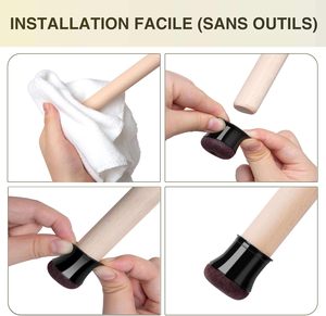 Protège-pieds de meubles en silicone pour chaises et tables, avec revêtement en feutre - Product Image 2