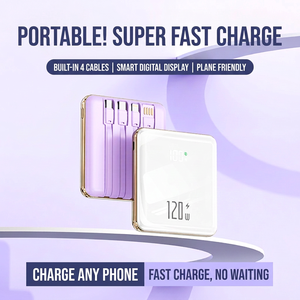 พาวเวอร์แบงค์ 20000mAh 120W ชาร์จเร็ว พร้อมสายชาร์จในตัว เครื่องชาร์จพกพาสำหรับอุปกรณ์มือถือ - Product Image 3