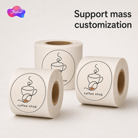 Autocollants personnalisés avec logo de café, imperméables, durables, en vinyle découpé, en rouleau, pour gobelets à café et emballages à emporter