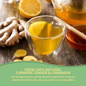 ชาขมิ้นขิงอบเชยพร้อมดื่ม ปราศจากคาเฟอีน บรรจุ 30 ซองชาชีวภาพเพื่อสุขภาพภูมิคุ้มกัน - Product Image 4