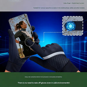 Fabrieksdirect lederen winterrijhandschoenen met volledige vingers - ademende handschoenen met halve vingers, antislip, schokabsorberende palm, waterdicht, unisex - Product Image 3