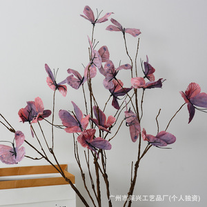 Papillons artificiels Laixing avec branches, fleurs en soie, décoration 3D pour la maison, les mariages et les expositions - Product Image 4