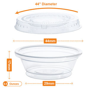 0.5oz Limpar PP Plástico Takeaway Sopa Recipiente Redonda Descartável claro Plástico Porção Copos Tigela Recipiente De Alimento com Tampa - Product Image 6