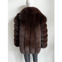 BEIZIRU Manteau d'hiver pour femme en vraie fourrure de renard, col à revers, chaud, tendance, style naturel, nouveau luxe, manches longues, veste pour filles