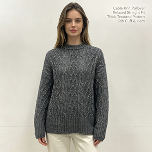 Suéter de Punto Grueso para Mujer, Manga Larga, Color Gris, de Alta Calidad, Personalizado OEM y ODM, Venta al Por Mayor, Estilo Casual, Marca Ulla - Product Image 3