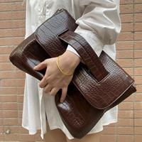 Sac à main de luxe en cuir PU motif crocodile personnalisable avec logo pour femme, sac à bandoulière, sacoche de soirée, pochette
