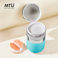 Bouteille de poudre libre personnalisée en aluminium et plastique avec bouchon à rabat et emballage de houppette pour cosmétiques capillaires