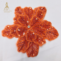 Kualitas tinggi 3D bunga berlian besar payet dengan manik-manik bordir DIY kerah & Corsage bordir Applique untuk pakaian gaun