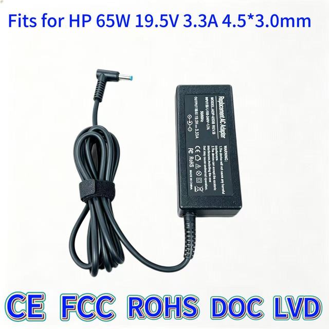 AC 65W 19.5V 3.33A 100-240V 50-60Hz Fast Charger DC Power Laptop Adapter with OTP Protection for