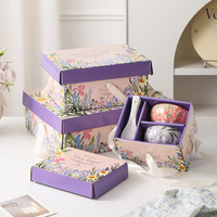 Ensemble de vaisselle en céramique florale en gros, bols colorés, assiettes, cuillères, coffret cadeau, service de table pour la maison, la cuisine, cadeau de mariage