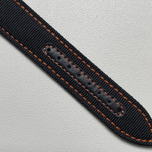 Bracelet de montre en nylon et <span class=keywords><strong>cuir</strong></span> respirant, réglable, étanche, avec fermoir déployant, remplacement 20mm 22mm - Product Image 4