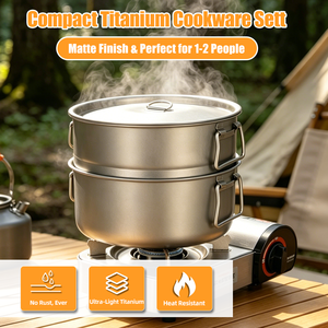 Açık Hava Kampı Pişirme Tenceresi Açık Ateşte Pişirme Saf Titanyum Tencere Piknik Bushcraft Seyahat İçin - Product Image 1