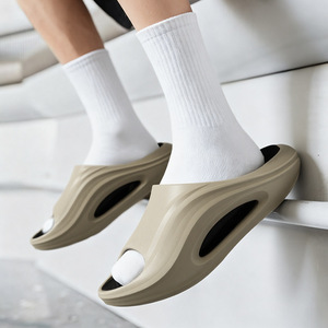 Chaussons de sport pour hommes, semelle épaisse en EVA, antidérapants, pour l'intérieur, style athlétique, bout rond, style été - Product Image 2