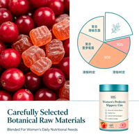 SYC BIO Gommes Probiotiques pour Femmes à l'Orme Rouge – Soutien Naturel de l'Équilibre Microbiotique – 60 Unités Saveur Pêche – ODM Marque Privée OEM