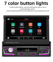 Universelles 7-Zoll Android Autoradio mit ausfahrbarem Bildschirm 1-DIN GPS Navigation BT AUX SD USB Fernbedienung