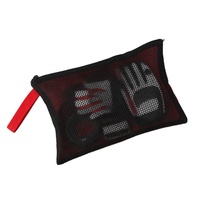 Pochette zippée en maille grande capacité personnalisée, sac de rangement pour gants de moto en polyester de qualité supérieure pour accessoires de sport