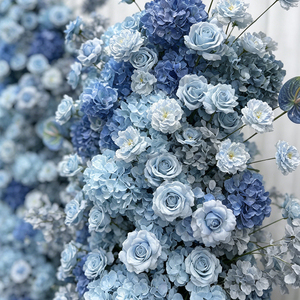 Promise <b>Artificial</b> <b>Flower</b> Pillar Arch Mixed Blue Roses Romantic Dreamy Wedding Decoration Handmade Reusable Recyclable - Product Image 4