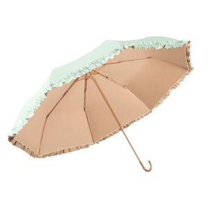 Travel Folding With Golden <b>Hook</b>-Shaped Handle Portable Upf 50+ Uv Protection Lightweight Rain Sun Backpack Car Umbrella - Product Image 3