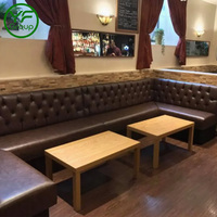 Ensemble de mobilier de restaurant haut de gamme en cuir, table et chaises, banquette en forme de L, sièges modernes pour café et hôtel