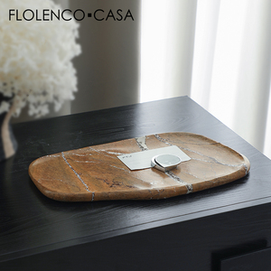 Plateau de service <span class=keywords><strong>en</strong></span> <span class=keywords><strong>marbre</strong></span> écologique moderne nordique assiette de table rectangulaire verte <span class=keywords><strong>en</strong></span> pierre naturelle - Product Image 2