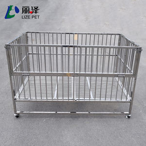 ปากกาเล่นลูกสุนัขสแตนเลสแบบพับได้สําหรับสัตว์เลี้ยงพร้อมล้อสําหรับขายสุนัข - Product Image 3