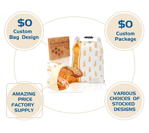 Wiederverwendbare Brotbeutel aus Bienenwachs, 2er-Pack Große Bio-Leinen-Brotbeutel, Gefriergeeignete Lebensmittelaufbewahrung aus Baumwolle für Sauerteig - Product Image 2