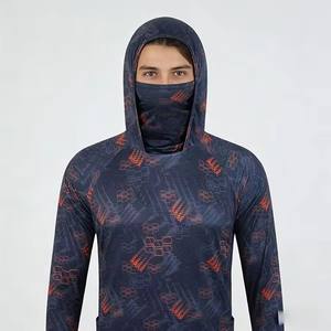 Sudadera con Capucha Personalizable para Pesca, Protección Solar, Estampado Geométrico, Ventilación de Malla, Cobertura Facial Completa, UPF35+, Ropa de Pesca de Alto Rendimiento para Exteriores - Product Image 3