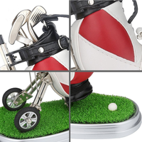 Sac de chariot de golf de bureau en matériau PU de couleur assortie Style sport porte-stylo cadeau