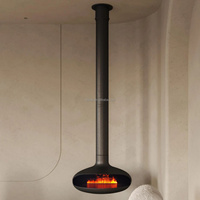 PANSEE 600-1200mm interior/exterior chimenea eléctrica agua atomizada leña moderna decorativa montada en la pared sala de estar Hotel
