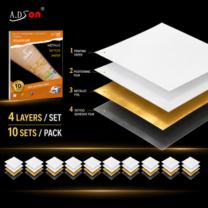 Papier autocollant pour tatouage temporaire, effet doré métallique, imperméable, pour corps et visage, sexy, pour fêtes et mode - Product Image 5