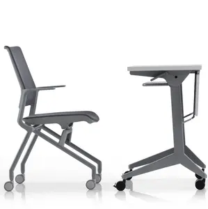 מודרני מתקפל שולחן מתקפל אימון שולחן מודולרי Flip למעלה שולחן ישיבות עבור משרד ובית הספר