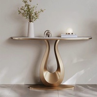 Console d'entrée en métal de style italien, luxe léger, pour hôtel, villa, murale, moderne, minimaliste, longue, pour couloir
