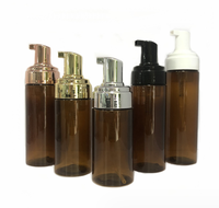 Vente en gros Brun 100ml 120ml 150ml 200ml 250ml Ambre PET Flacon pompe mousse plastique à épaulement rond avec bouchon en mousse pour crème pour le visage