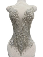 Grande applique de corsage en sequins et strass, appliques fines cousues à la main, cristaux et perles pour robes, vêtements et accessoires