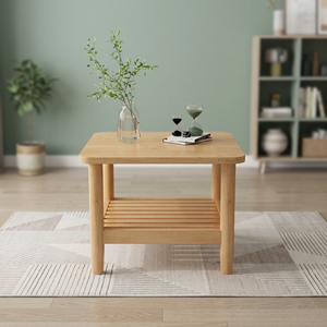 Modern Wood Coffee <b>Table</b> <b>With</b> Storage <b>Shelf</b> Scandinavian Design Living Room Furniture - Product Image 2