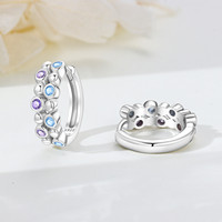 Boucles d'oreilles en argent sterling S925 plaqué or rose avec perle de culture d'eau de mer et zircon, motif dessin animé, pour femme, classiques, pour mariage, fiançailles, fête, anniversaire