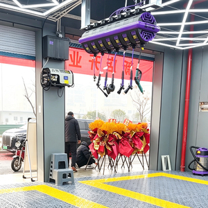 Ensemble complet d'équipement <span class=keywords><strong>pour</strong></span> station de lavage automobile, système de dévidoir de tuyau 6-en-1 avec nettoyeur haute pression, compresseur d'air et double proportionneur de produits chimiques - Product Image 6