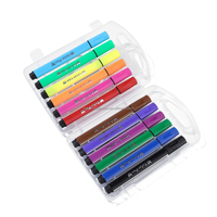 Ensemble de stylos marqueurs d'art aquarelle triangle 12 couleurs stylo aquarelle en plastique lavable et réutilisable avec pointe en feutre