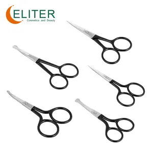 Eliter Hot Sell Wholesale Straight Curved Blade Stainless Steel Nose Hair Scissors Set Scissors Scissors For Manicure