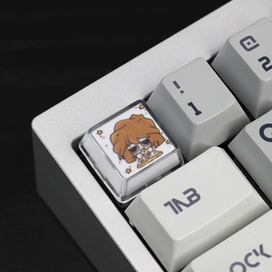 Nút bấm bàn phím cơ 1U in <span class=keywords><strong>3D</strong></span> bằng nhựa UV MG 2025, thủ công, vẽ tay, tương thích với các bản sao Cherry MX, model KC-81 - Product Image 1