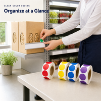 Étiquettes rondes thermiques directes, taille personnalisée, autocollants de codage couleur pour l'étiquetage des rayons de supermarché, affichage en magasin, couleurs personnalisées