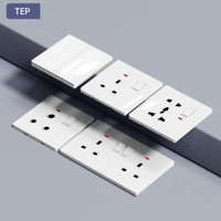 TEP L8 - Interruptor y Enchufe de PMMA Blanco, Estándar del Reino Unido, 13A, Enchufe Plano, Material Acrílico, Venta al por Mayor