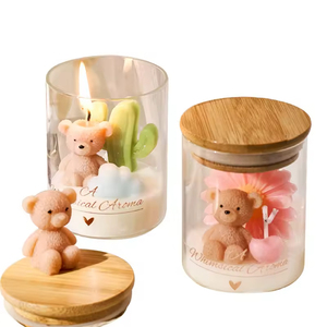 Cute Bear Floral Scented <b>Candle</b> Jar - Wholesale for Birthday Gifting, Souvenir & Home Decor - Product Image 5