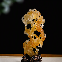 Artfamily Décoration de bureau Jiangsu en verre cristal antique translucide, gravé, d'art populaire, de forme irrégulière, fait main, avec effet chauffant