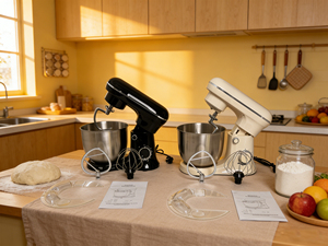 <span class=keywords><strong>Robot</strong></span> <span class=keywords><strong>culinaire</strong></span> électrique multifonction 1500W 5.2L avec batteur mélangeur pour gâteaux, pain et pâte à pain - Product Image 2