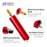Mini perceuse électrique USB 5V avec mandrin de 0,7 à 1,2 mm, interrupteur marche/arrêt, outil rotatif micro portable pour la gravure et le polissage DIY